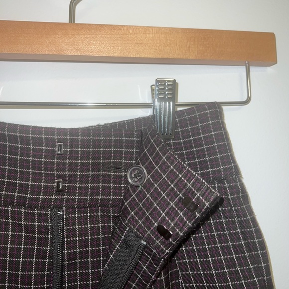 🍯 UO Plaid Purple Pleated Trousers • high-waisted • cropped • purple multi - Picture 5 of 8